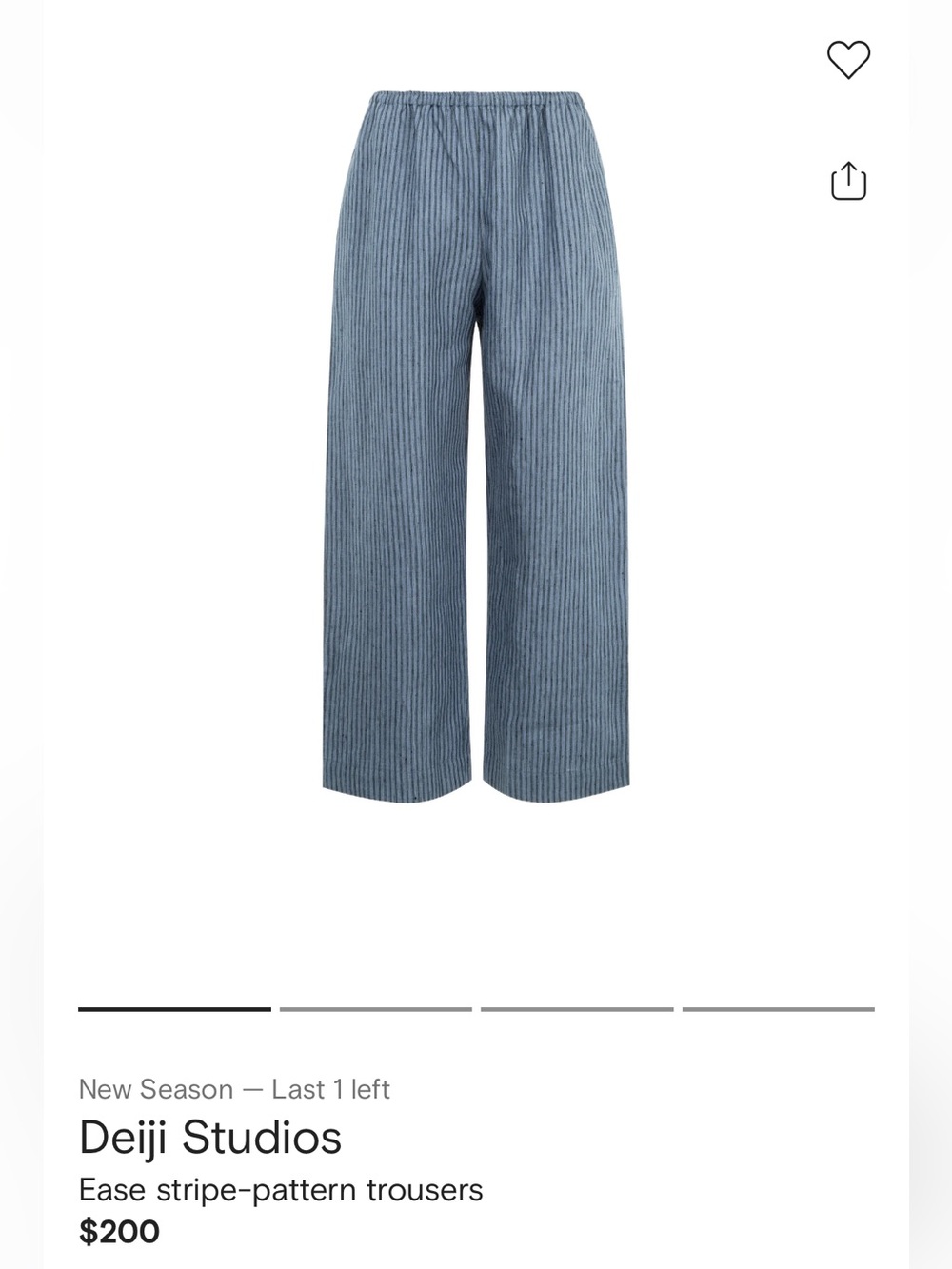 Deiji Studios Blue Stripe Wide-Leg Trousers